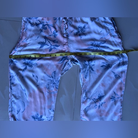 Wide Leg Palazzo Pants Pull On Snake Skin Print Floral M Pockets Elastic Tie - Picture 13 of 16